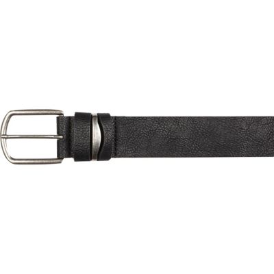 Black pebbled metal insert belt